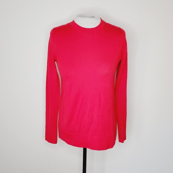 CLUB MONACO 100% Wool Red Crew Neck Sweater - Picture 4 of 9